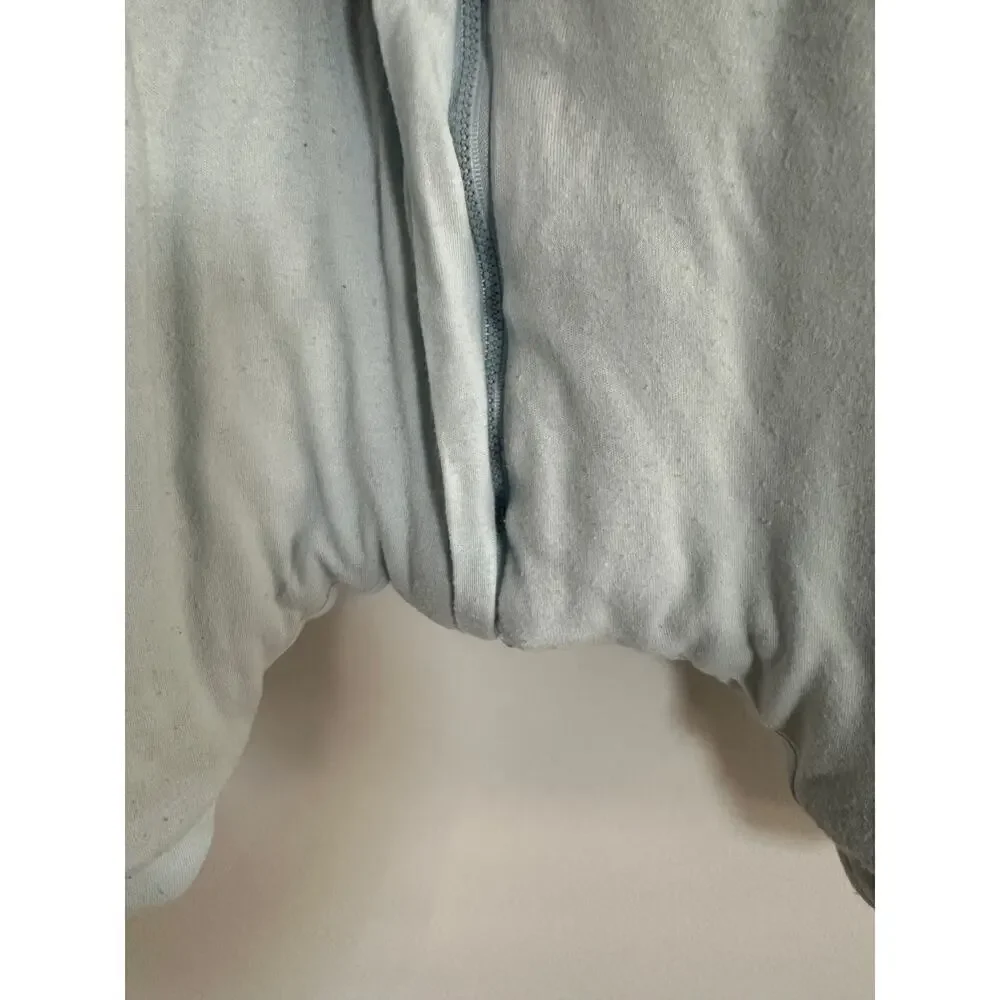 Light Blue Size 3 to 6 months Baby Boy Zip Love Cat Sleepsuit One Piece FLAWED